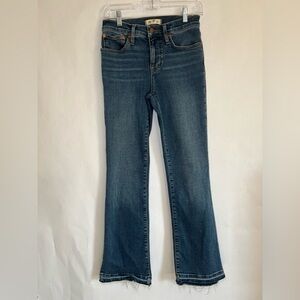 Madewell Indigo Flared Jeans with Subtle Distress